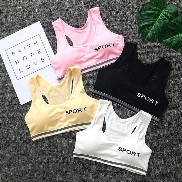 Pack Of 3 Padded Cotton Sports Bra for Women And Girls-003