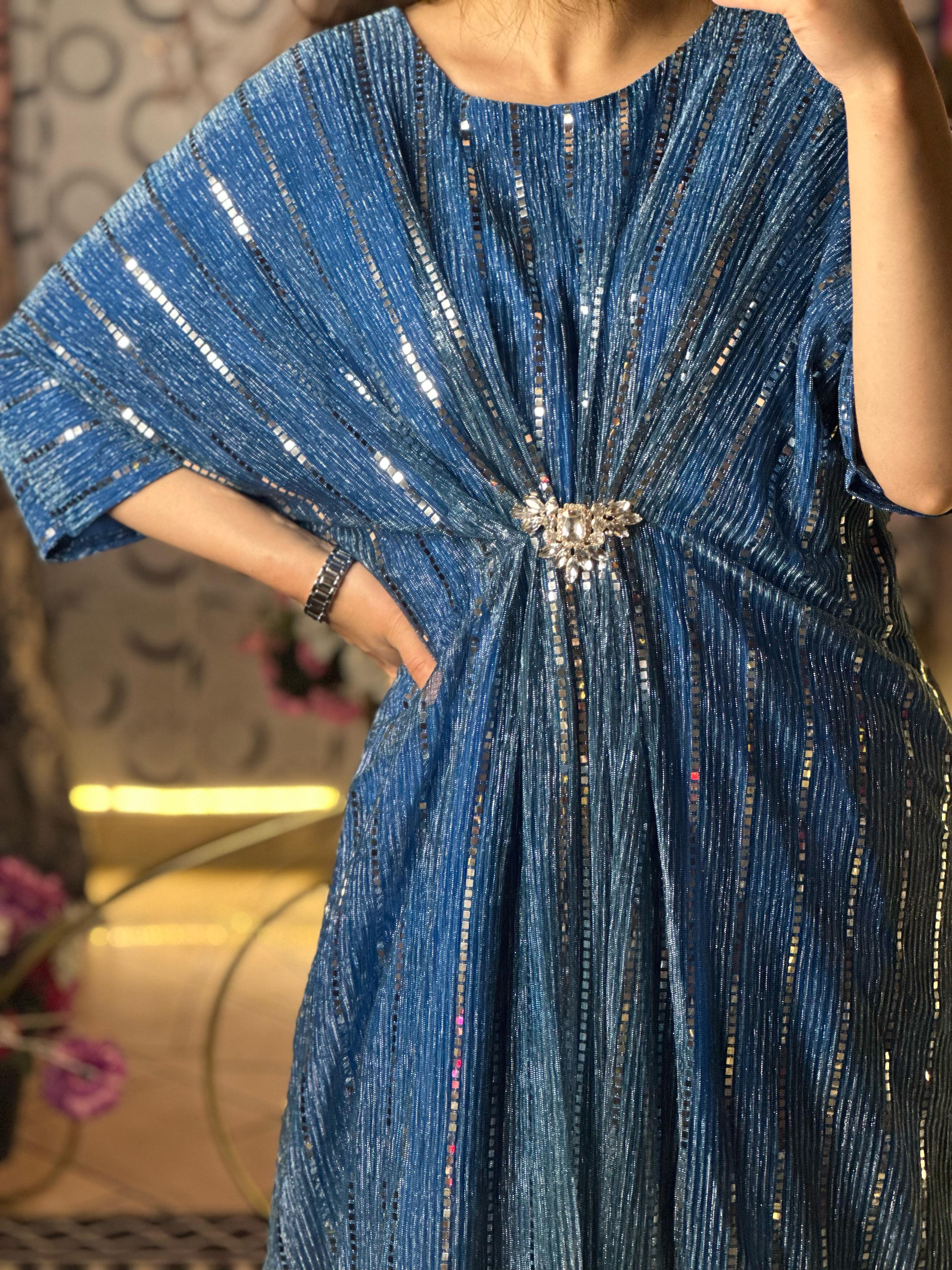 Blue Two-Tone Moonlight Kaftan