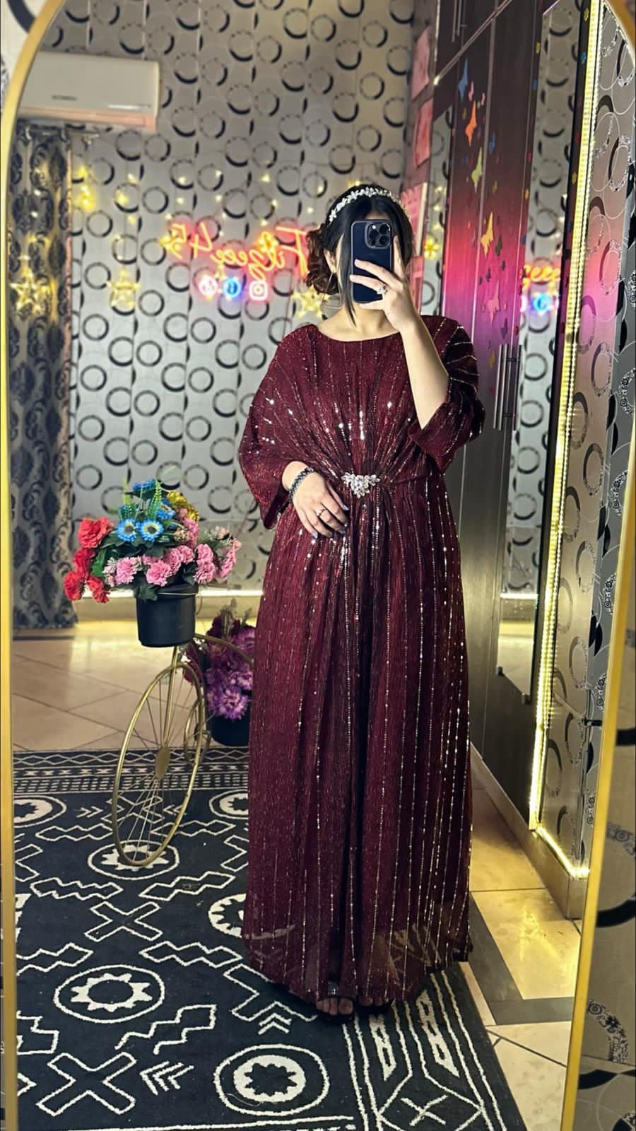 Maroon Moonlight Kaftan