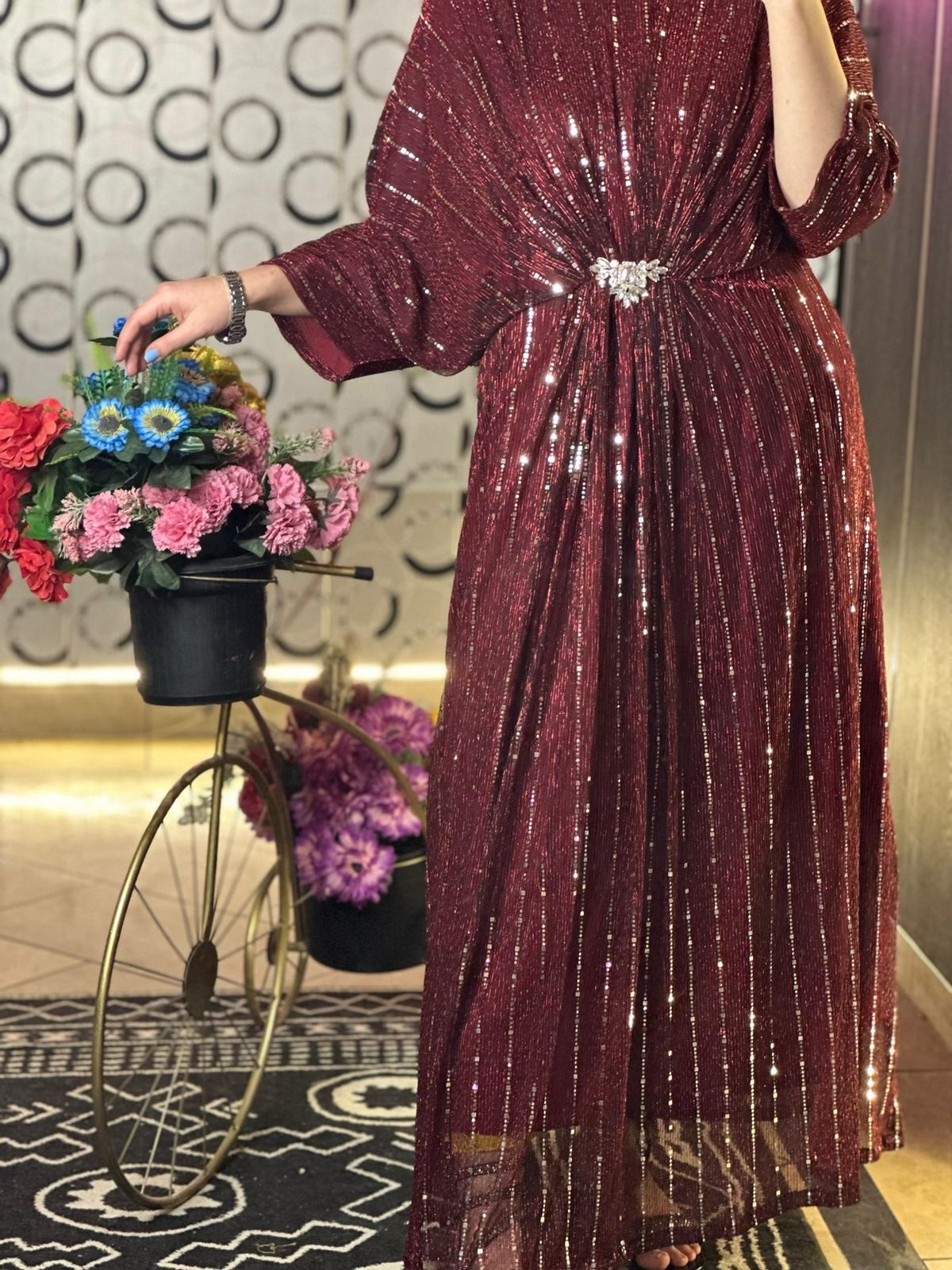 Maroon Moonlight Kaftan