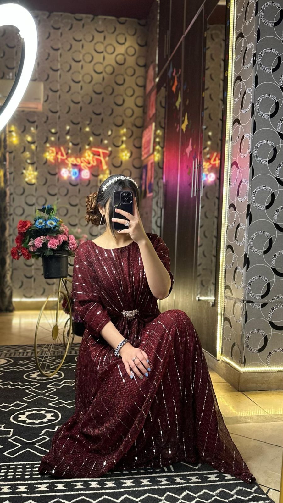 Maroon Moonlight Kaftan