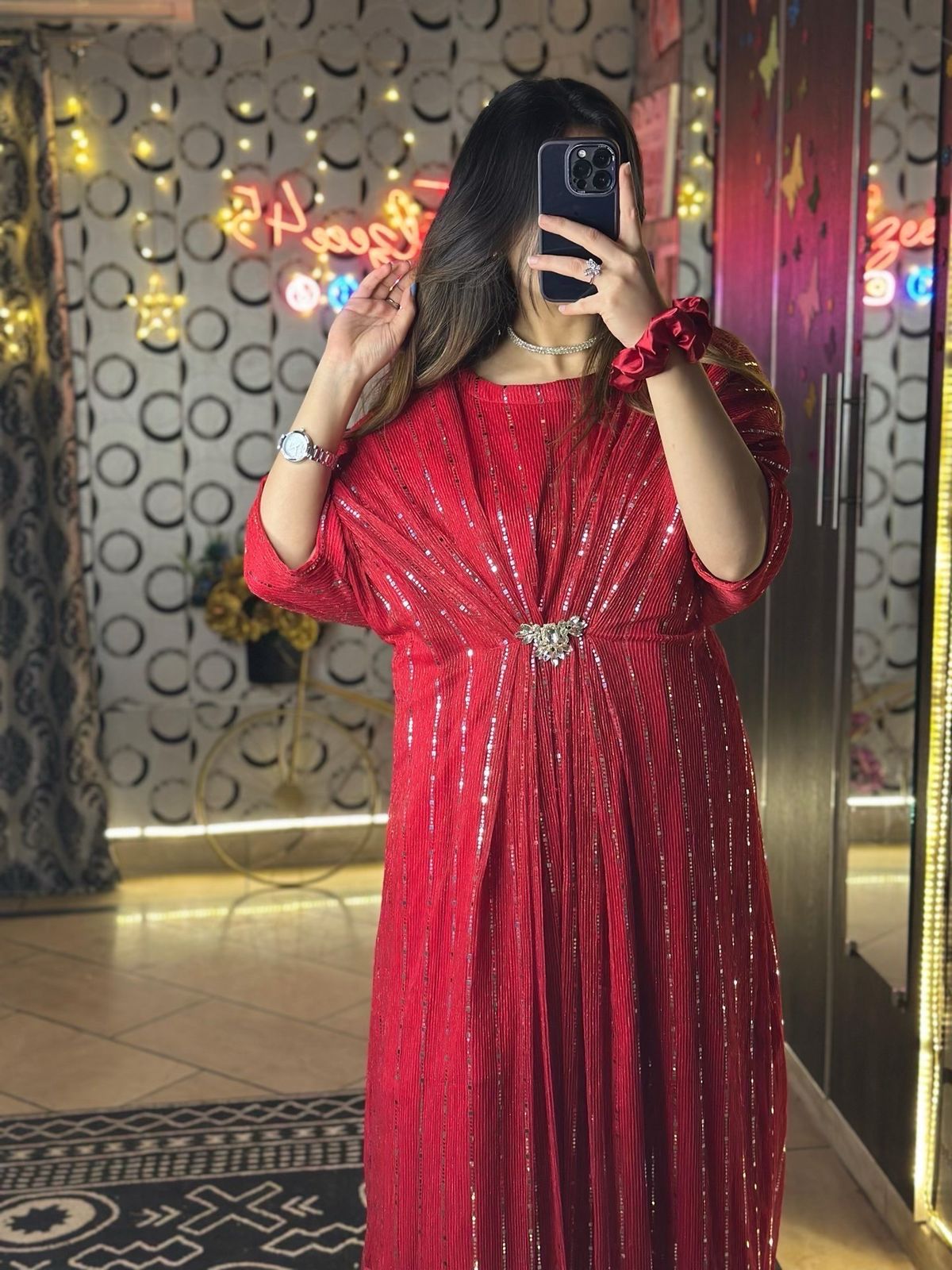 Red Moonlight Kaftan