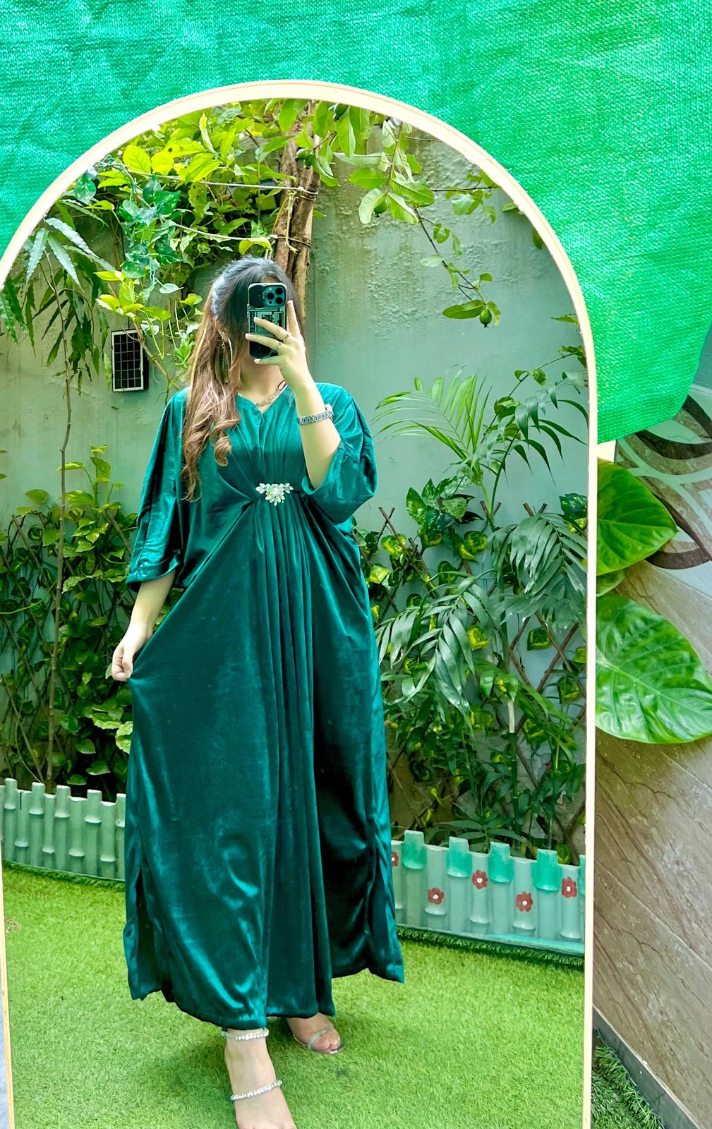 Green Velvet Kaftan