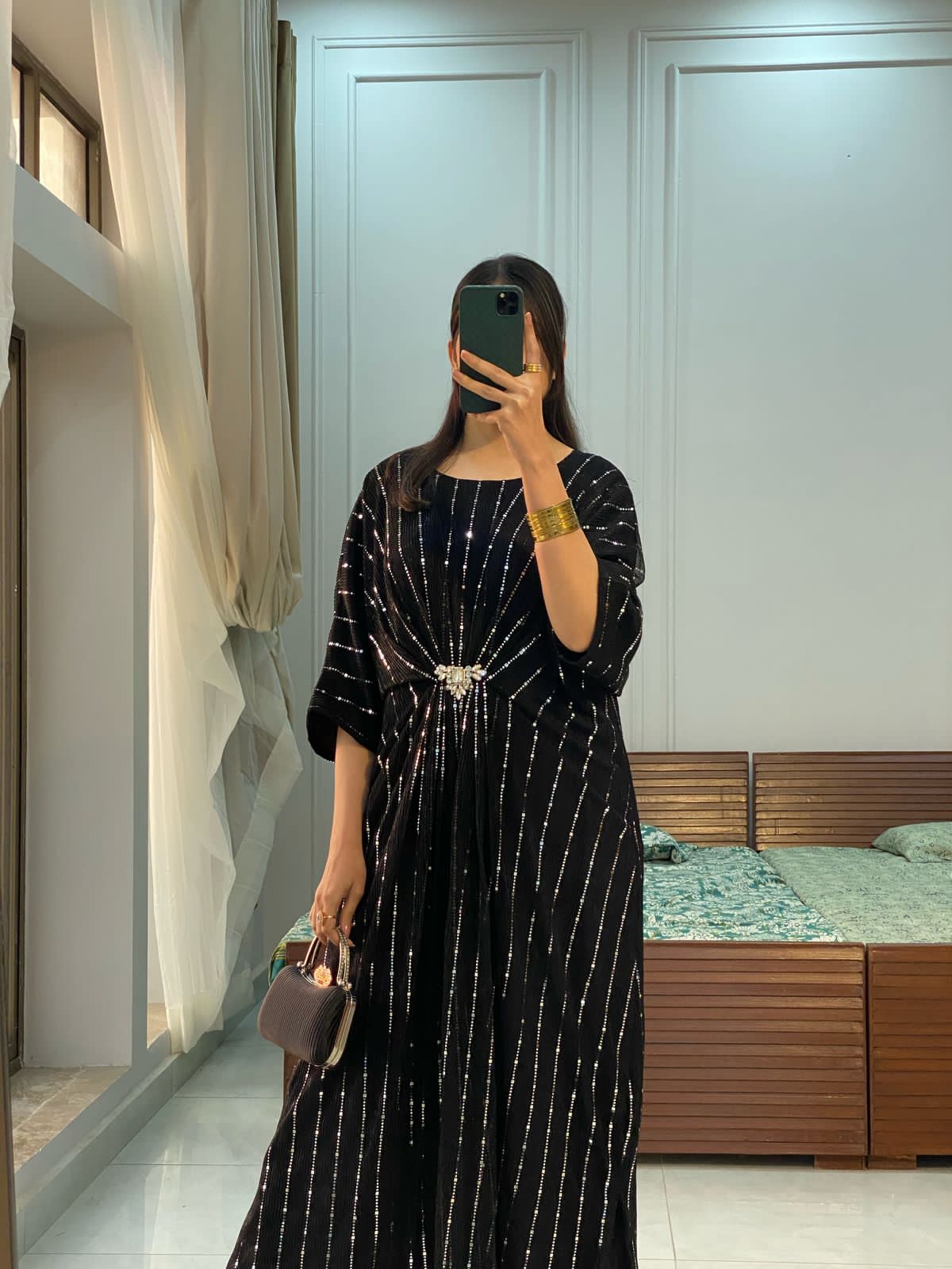 Black Moonlight Kaftan
