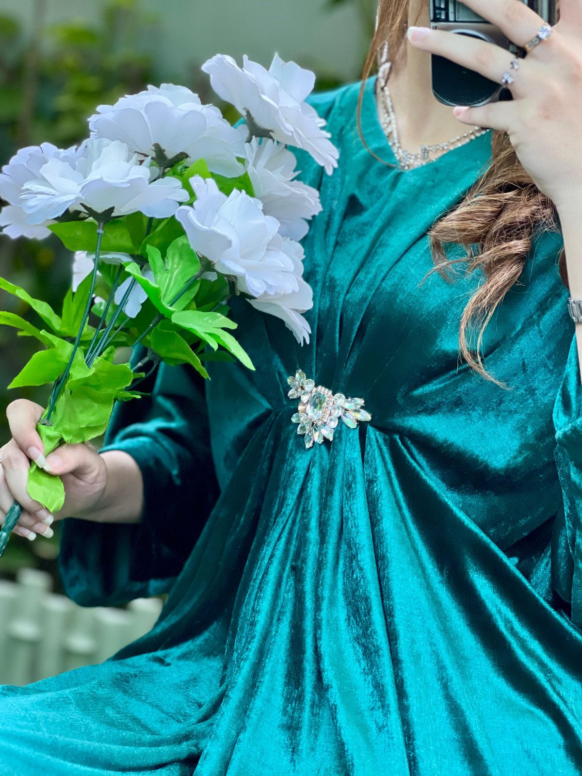 Green Velvet Kaftan