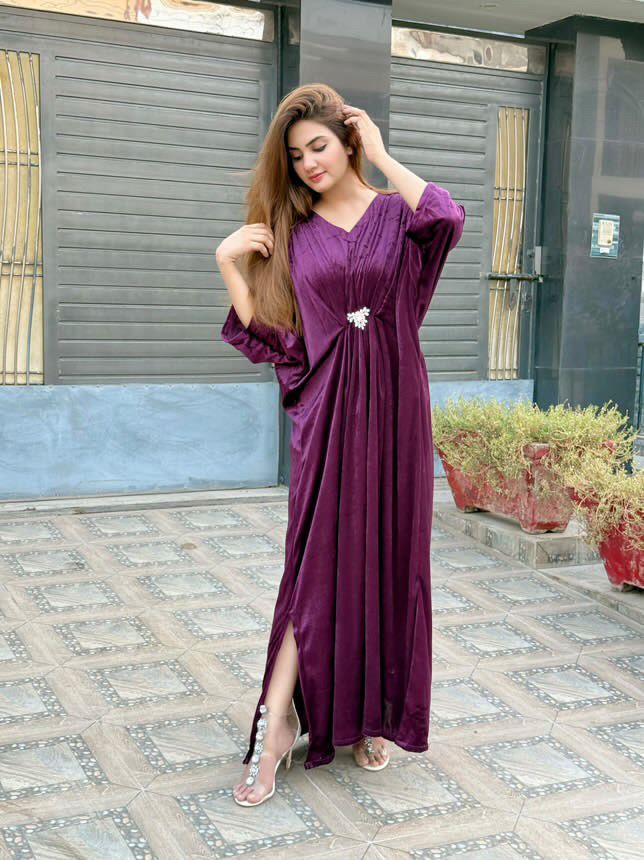 Purple Velvet Kaftan