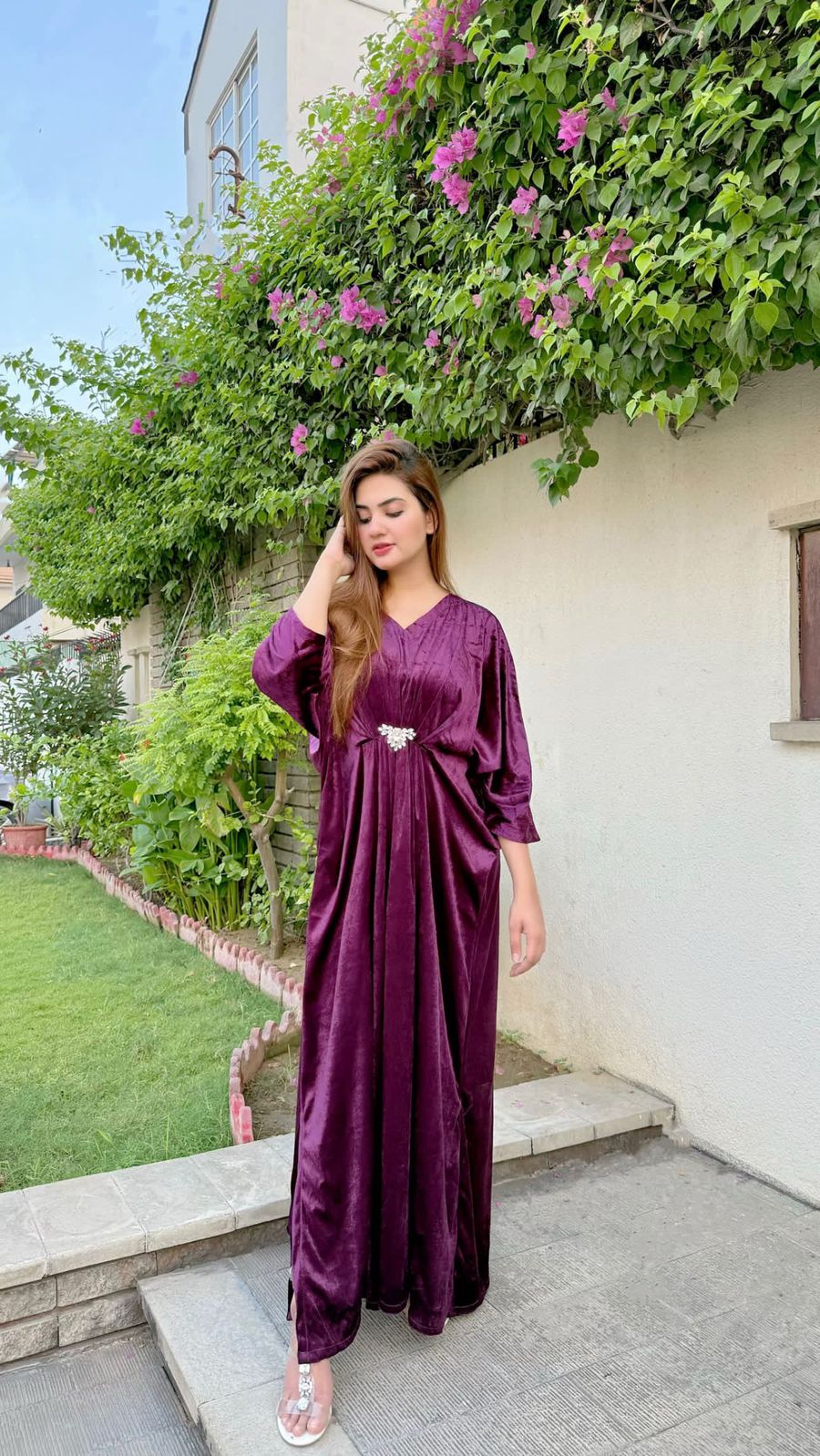 Purple Velvet Kaftan