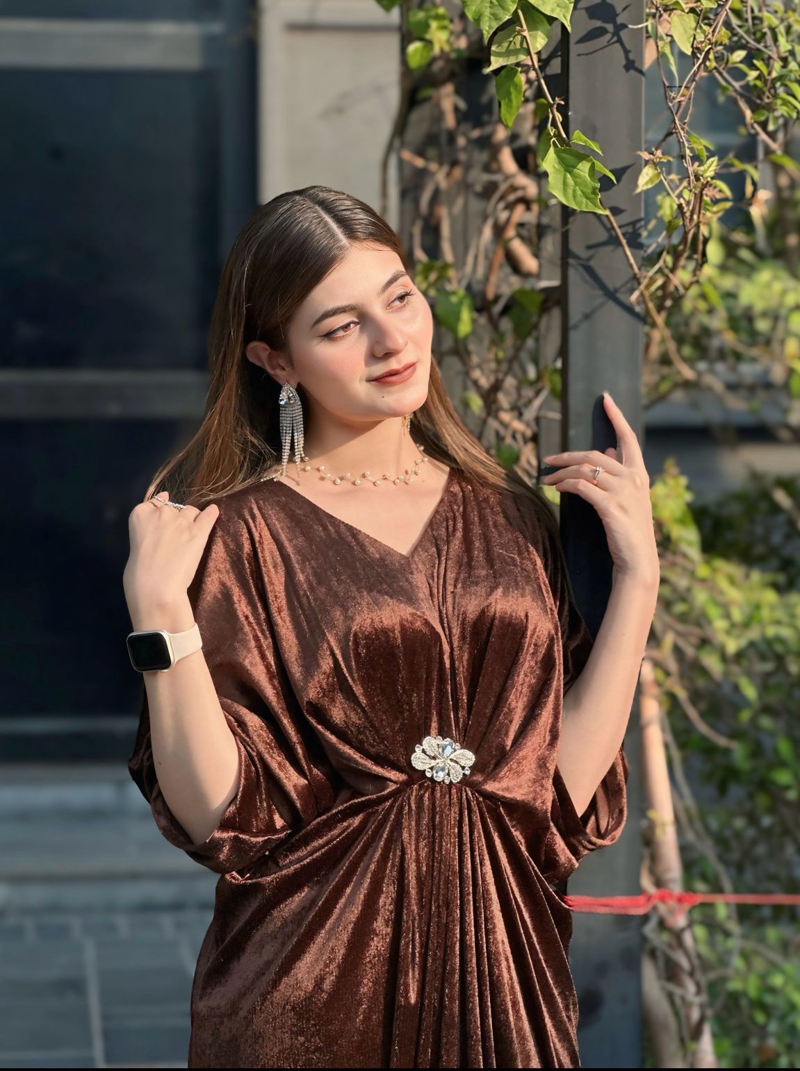 Brown Velvet Kaftan
