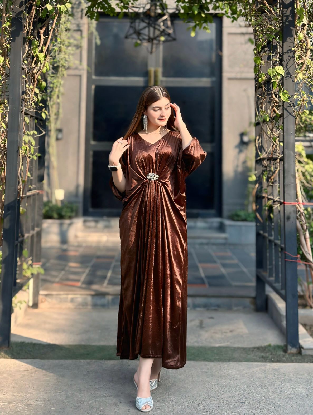 Brown Velvet Kaftan