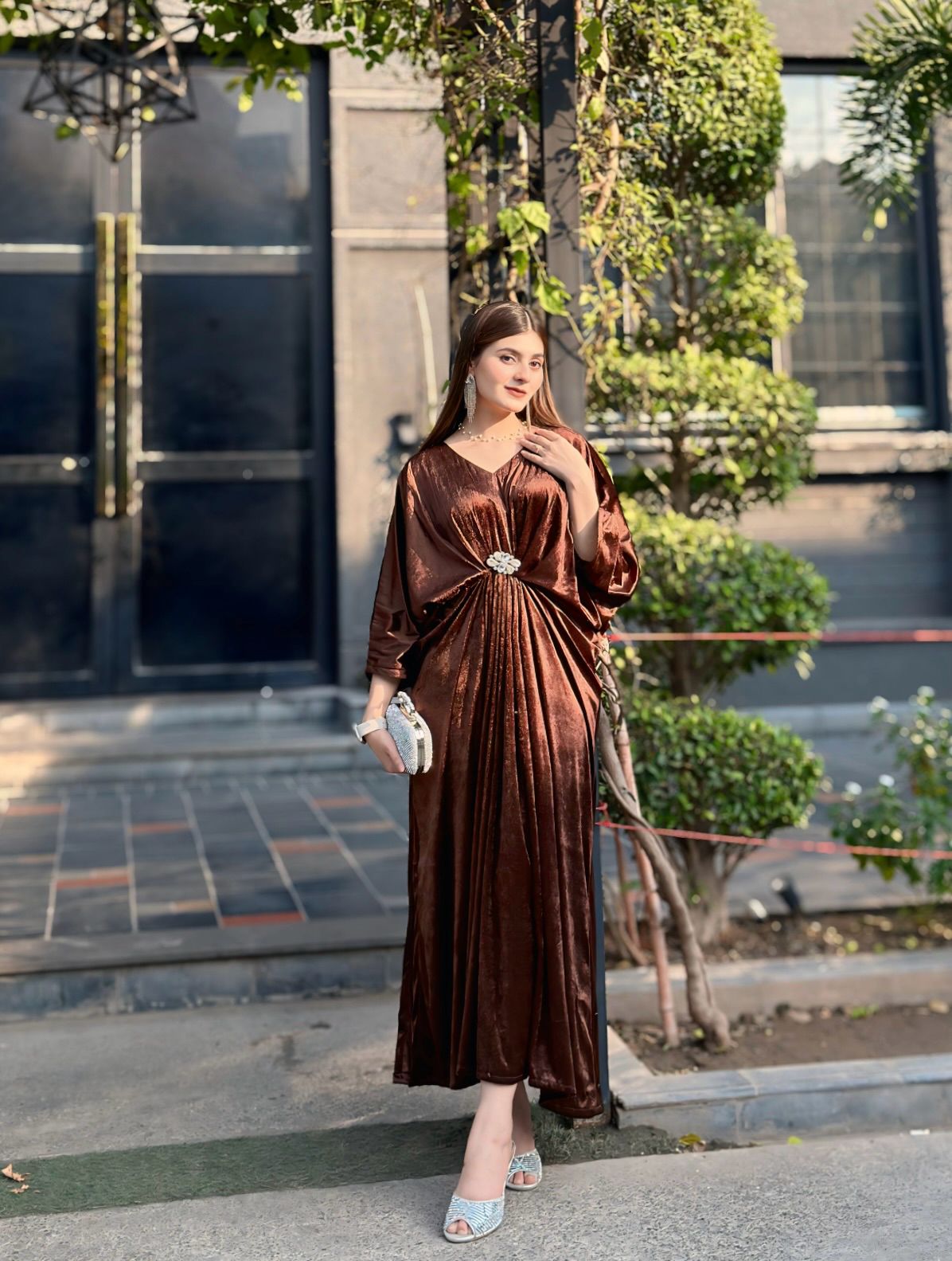 Brown Velvet Kaftan