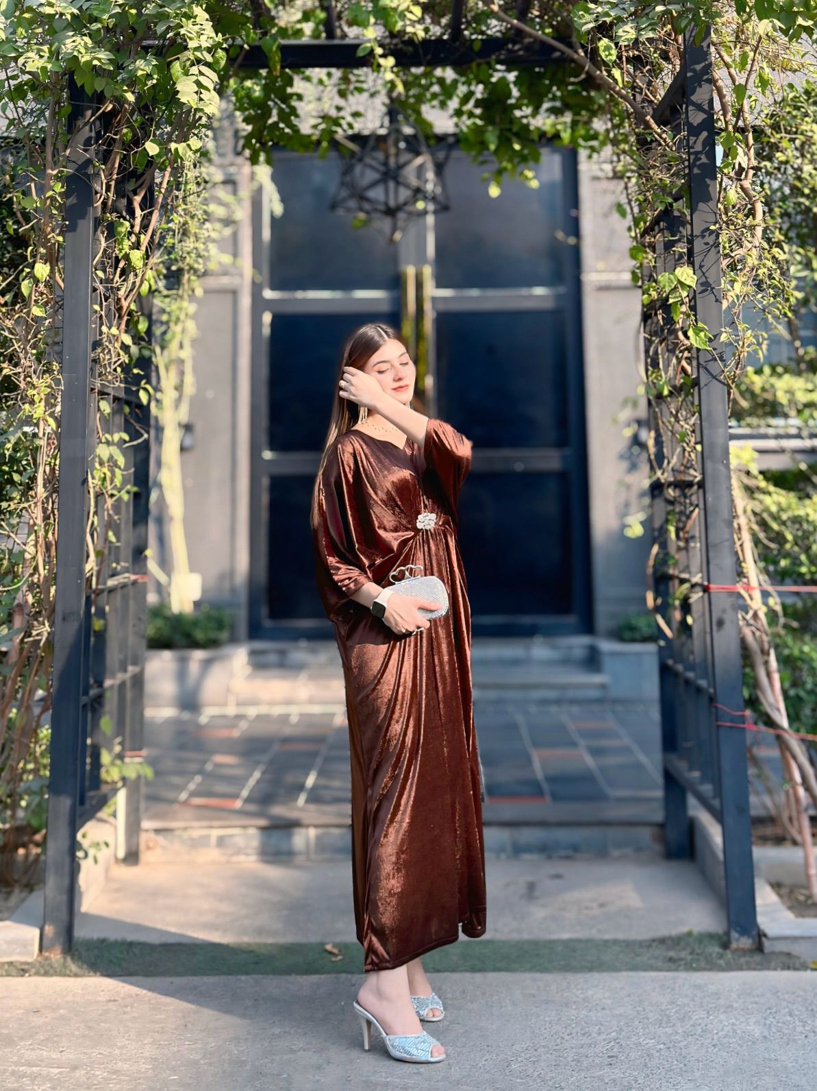 Brown Velvet Kaftan