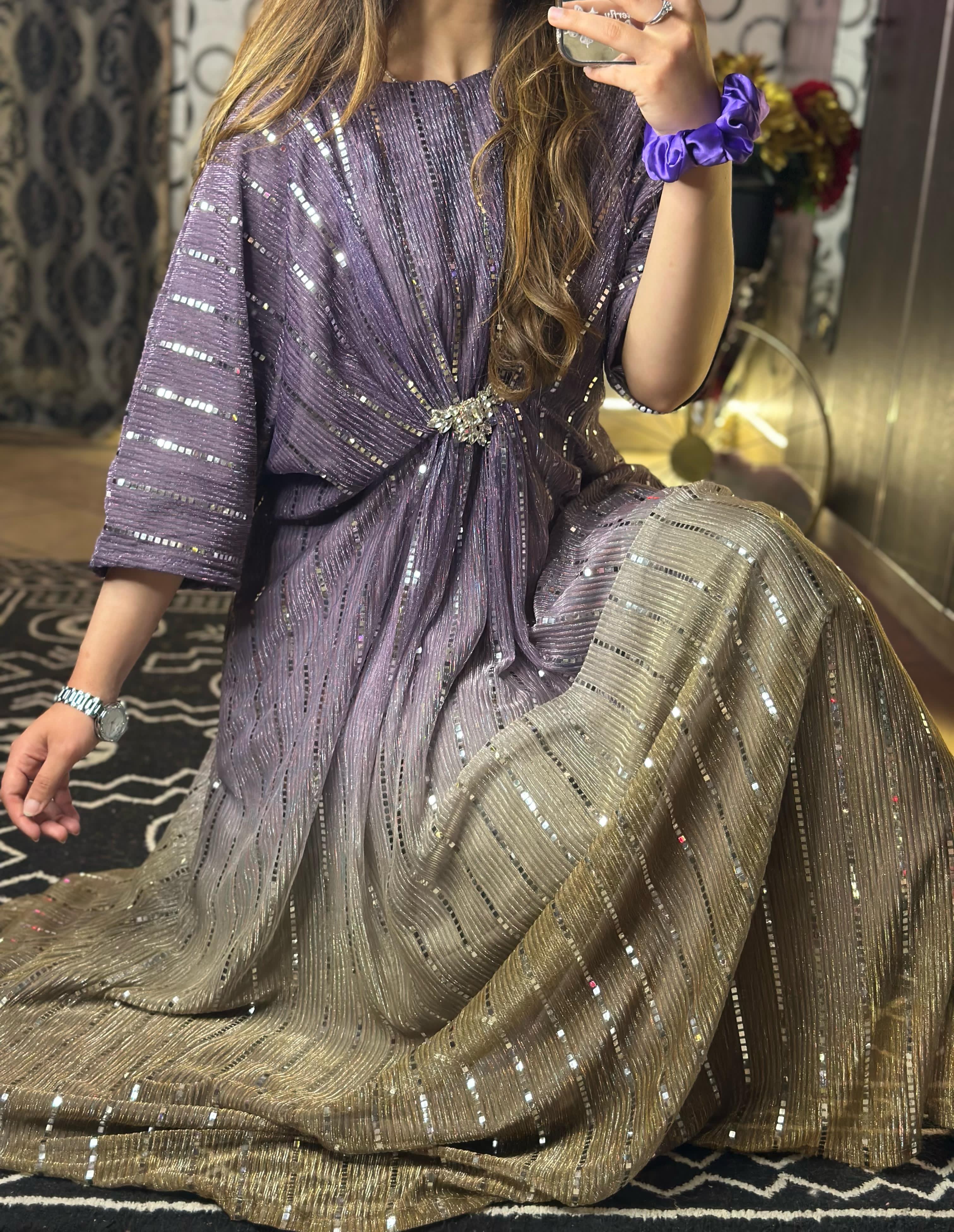 purple-Brown Moonlight Kaftan