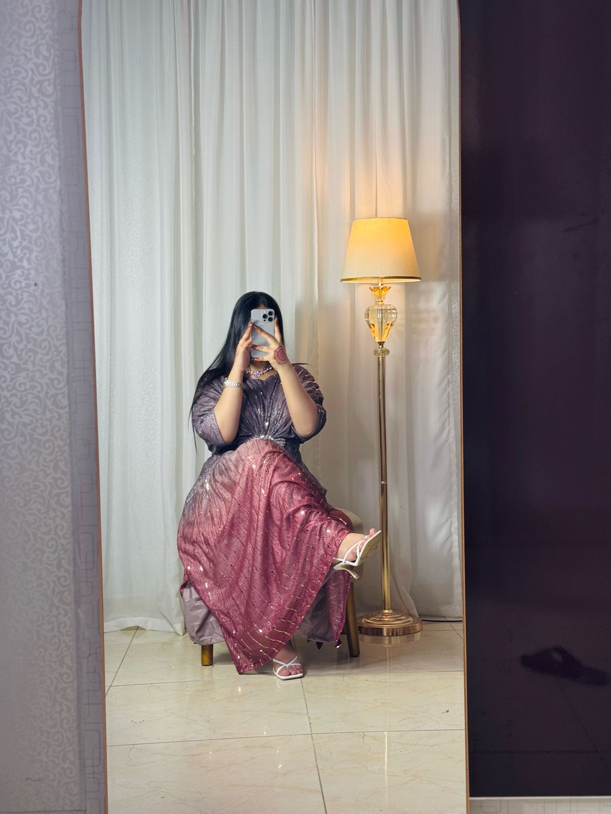 Purple-Maroon Moonlight Kaftan